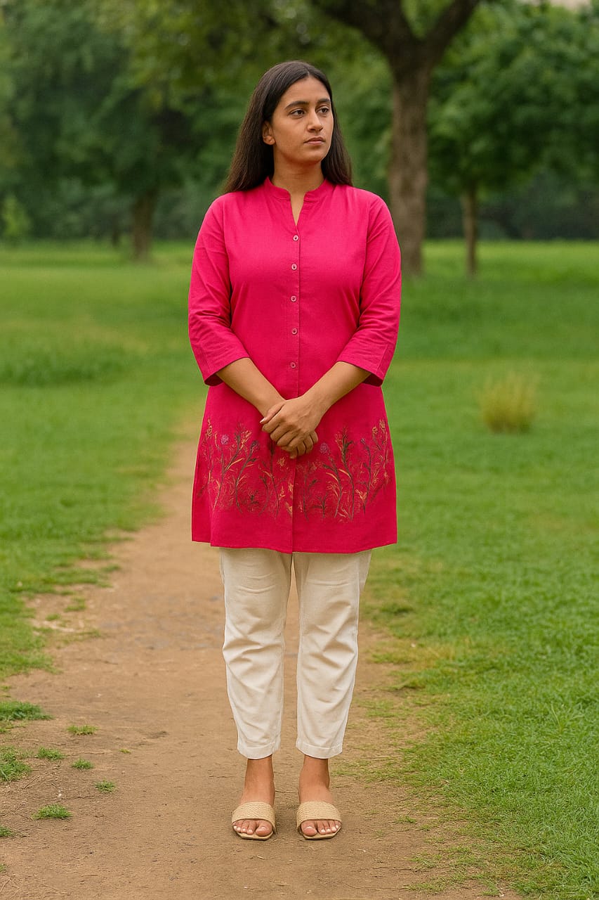Embriodery Short Kurtis