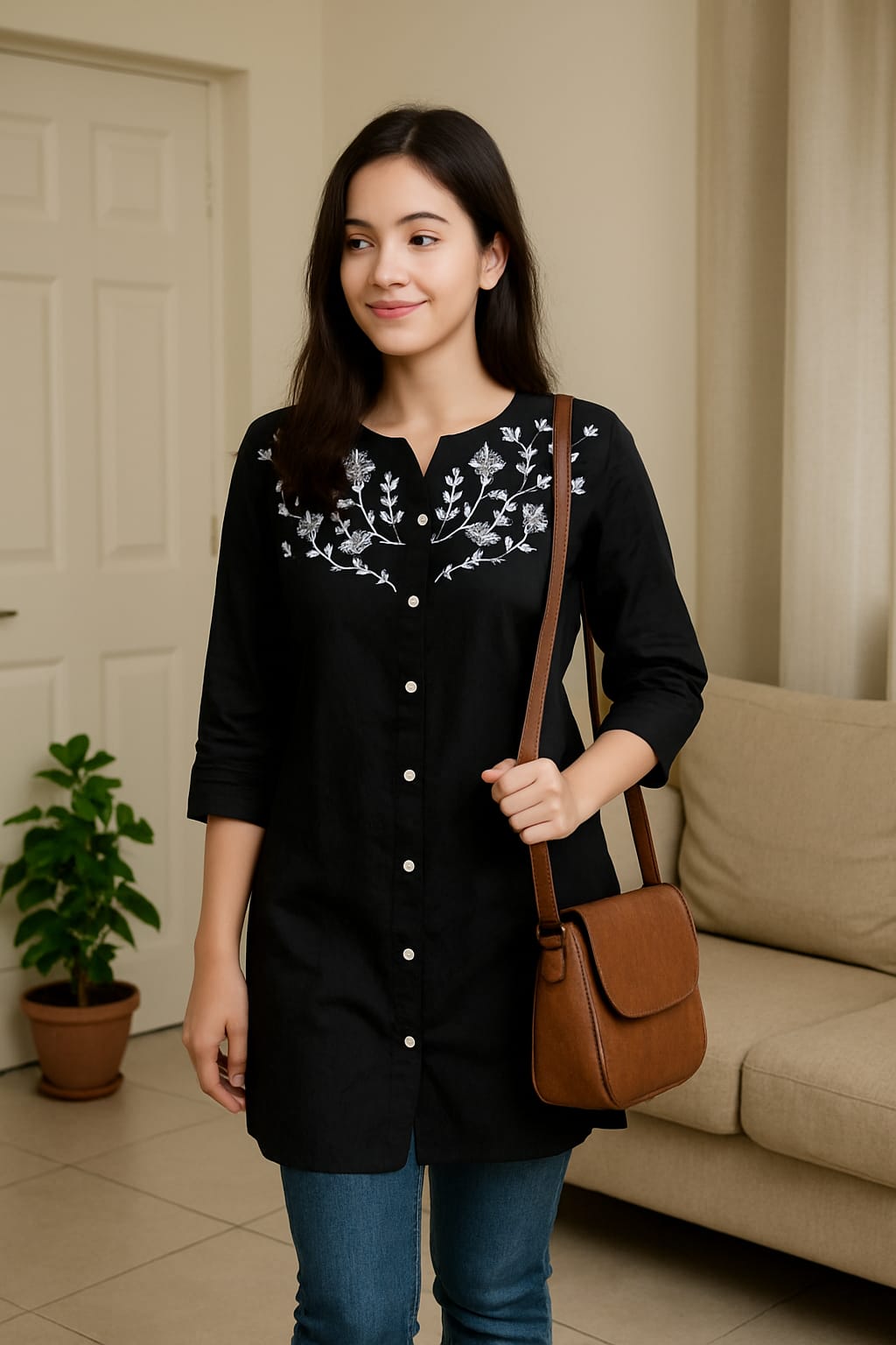 Embriodery Short Kurtis