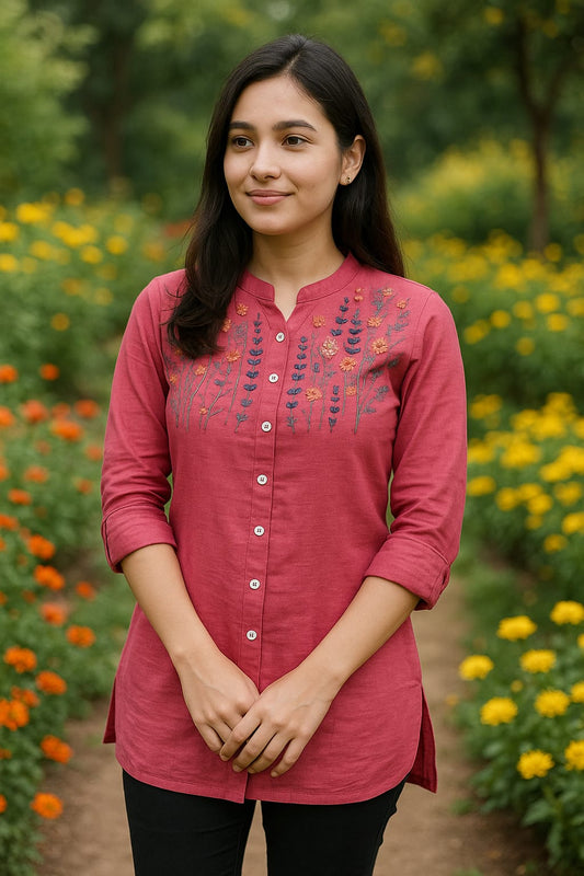 Embriodery Short Kurtis