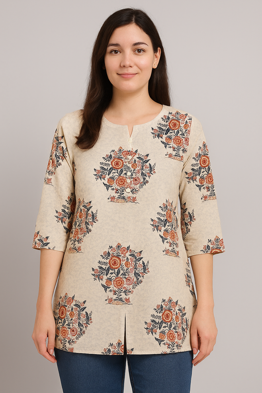 Beige Short Kurti
