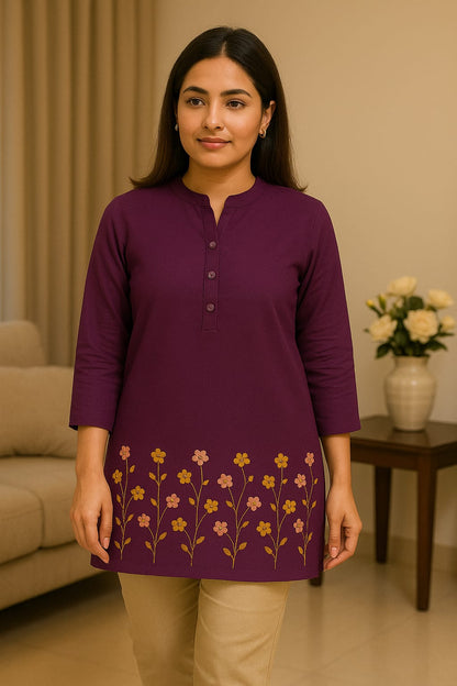 Embriodery Short Kurtis